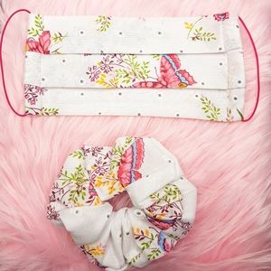 2pc set Adult Double Layered Face Mask & Scrunchie